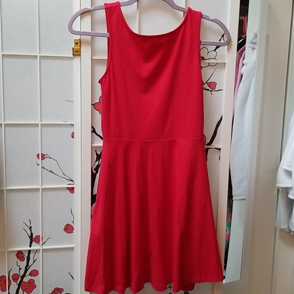 Low back red dress